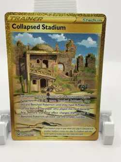 Pokemon Collapsed Stadium Secret Rare 215/196 Swsh11 Lost Origin Holo Trainer - Image 1