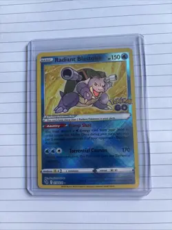 Pokemon TCG Radiant Blastoise Holo Card Pokemon Go 018/078 Rare Blastoise - Image 1