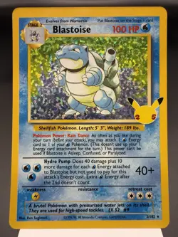 Blastoise 2/102 - Holo Rare - Celebrations Pokemon Card MINT - Image 1