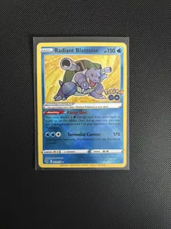 Pokemon TCG Radiant Blastoise Holo Card Pokemon Go 018/078 Near Mint - Image 1