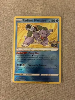 Pokemon TCG Radiant Blastoise Holo Card Pokemon Go 018/078 NM/MT Condition - Image 1
