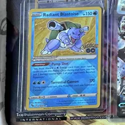 Pokemon TCG Radiant Blastoise Holo Card Pokemon Go 018/078 Rare Blastoise - Image 1
