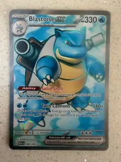 Pokemon TCG Blastoise EX Full Art English 151 Card 184/165 - Image 1