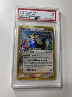 Pokemon TCG Blastoise EX Crystal Guardians Holo Card 2/100 Psa 7 - Image 1