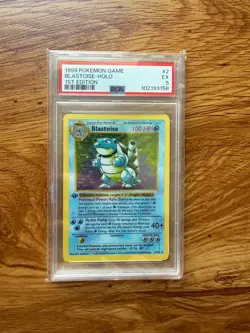 Pokemon TCG Blastoise Holo 1st Edition Shadowless Card Base Set 2/102 PSA 5 - Image 1