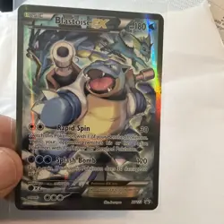 Pokemon TCG Blastoise EX XY122 Black Star Promo Full Art Holo Card - Image 5