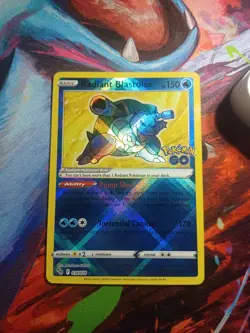 Pokemon TCG Radiant Blastoise Holo Card Pokemon Go 018/078 - Image 1