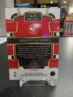 2023-24 Panini Select DEJOUNTE MURRAY Gold Wave #d 6/10 HAWKS #27 - Image 2