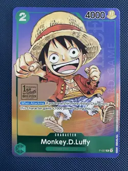 Monkey D Luffy P-037 1st Anniversary Tournament STAMP Promo One Piece TCG Card - Image 1