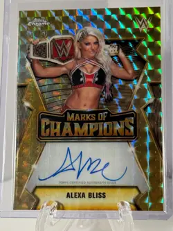 2026 Topps Chrome WWE Alexa Bliss Marks of Champions Gold Geometric Auto #d /50 - Image 1