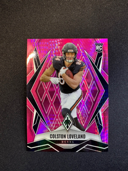 2025 Panini Phoenix Colston Loveland RC Pink Hyper #179 Bears Rookie #d 256/299 - Image 1