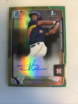 2015 Teoscar Hernandez Bowman Chrome 1st Green Refractor RC Auto #’d /99 Rookie - Image 1