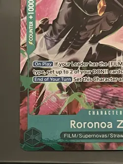 One Piece TCG OP-15/EB04 Roronoa Zoro OP13–037 Treasure Rare - Image 3
