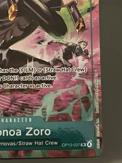One Piece TCG OP-15/EB04 Roronoa Zoro OP13–037 Treasure Rare - Image 5