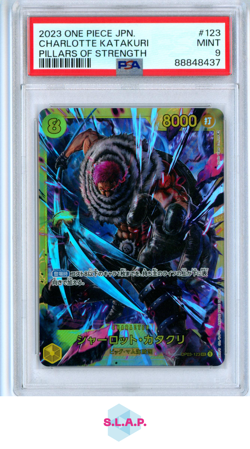 CHARLOTTE KATAKURI ONE PIECE OP03-123 2023 PILLARS OF STRENGTH SEC JAP PSA 9 - Image 1