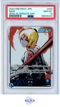 NAMI ONE PIECE OP03-040 2023 PILLARS OF STRENGTH LEADER JAPANESE PSA 10 - Image 1