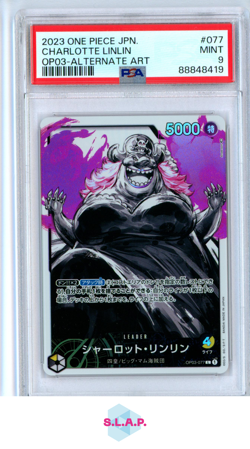 CHARLOTTE LINLIN ONE PIECE OP03-077 2023 PILLARS OF STRENGTH LEADER JAP PSA 9 - Image 1