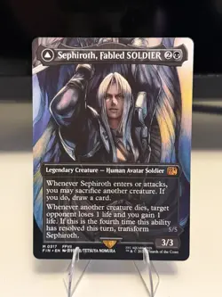 Magic the Gathering Sephiroth Fabled Soldier Borderless Non Foil Near Mint m0317 - Image 1