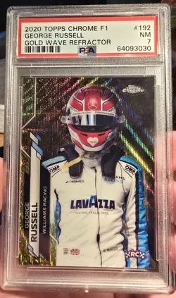 2020 Topps Chrome F1 George Russell RC Rookie Gold Wave /50 PSA 7 #192 - Image 1