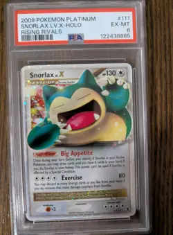 Pokemon Snorlax Lv.X Rising Rivals Holo Rare #111 PSA 6 - Image 1