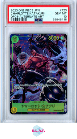 CHARLOTTE KATAKURI ONE PIECE OP03-123 2023 PILLARS OF STRENGTH SEC JAP PSA 10 - Image 1