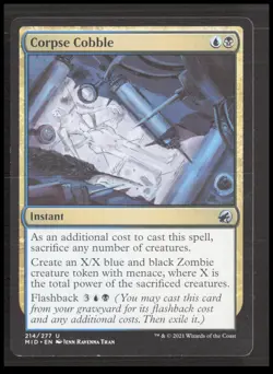 MTG Corpse Cobble 214 Uncommon Innistrad: Midnight Hunt Card CB-1-3-A-60 - Image 1
