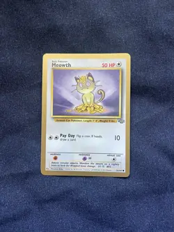 Pokemon TCG Meowth 56/64 Gold Border WOTC Fruit Roll Promo Card Vintage Jungle - Image 1