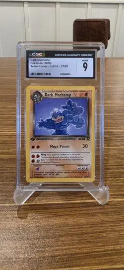 CGC 9 MINT Dark Machamp Team Rocket 1st Edition 27/82 Pokemon Card - Image 1