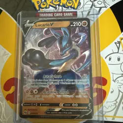 Pokemon TCG Lucario v Champions Path Holo Ultra Rare Card 027/073 - Image 1