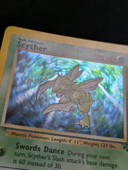 Scyther 10/64 Jungle Holo 1999 Pokemon Card LP Vintage WOTC Rare Bug Type - Image 2