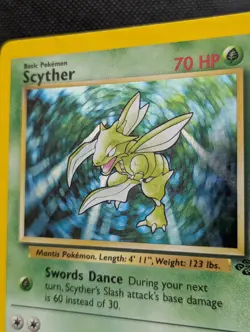 Scyther 10/64 Jungle Holo 1999 Pokemon Card LP Vintage WOTC Rare Bug Type - Image 3