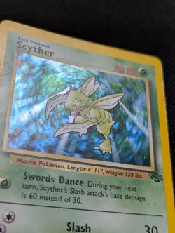 Scyther 10/64 Jungle Holo 1999 Pokemon Card LP Vintage WOTC Rare Bug Type - Image 4