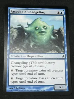 Magic the Gathering MTG Amoeboid Changeling Blue Lorwyn Common - Image 1