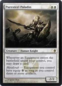 Puresteel Paladin (#20) - New Phyrexia - MTG Rare - LP - Normal - Image 1