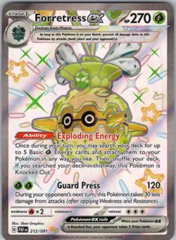 FORRETRESS EX 212/091 PALDEAN FATES POKEMON NM/M - Image 1