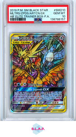 MOLTRES & ZAPDOS & ARTICUNO GX POKEMON SM BLCK STR PRM 2019 SM210 PSA 10 - Image 1