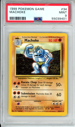 PSA 9 Machoke 34/102 Pokemon Base Set 1999 WOTC - Image 1