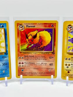 6 Rare Pokemon Cards Jungle - Nidoqueen Pidgeot Mime Vaporeon Jolteon Flareon - Image 4