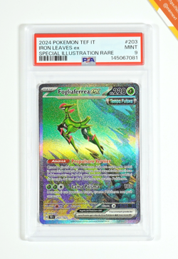 Pokemon PSA 9 Fogliaferrea Ex #203 TEF Special Illustration Rare 2024 Italiano - Image 1