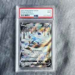2021 POKEMON SWORD & SHIELD EVOLVING SKIES #175 FULL ART/GLACEON V PSA 9 - Image 1