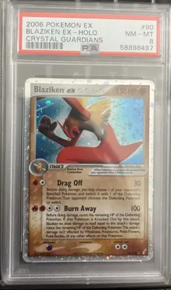 Pokemon Blaziken ex EX Crystal Guardians Holo Rare #90 PSA 8 2 Swirls - Image 1