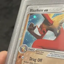 Pokemon Blaziken ex EX Crystal Guardians Holo Rare #90 PSA 8 2 Swirls - Image 3