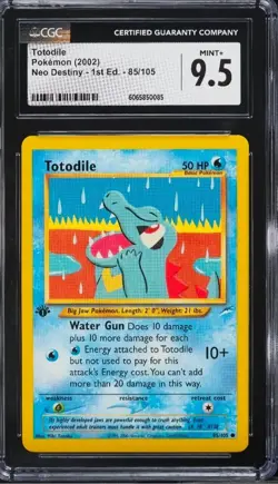 Pokemon 2002 Totodile #85 Neo Destiny 1st Edition CGC 9.5 Mint+ LOW POP 🐊💧🔵 - Image 1