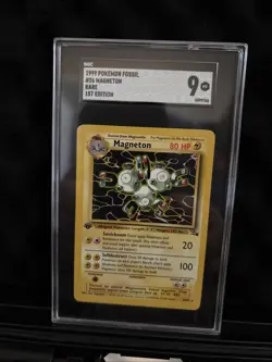 1999 Pokemon Fossil 1st Edition Rare Magneton SGC 9 - Image 1
