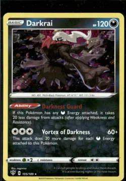 Pokemon Darkrai 105/189 Darkness Ablaze Cosmo Foil Promo LP - Image 1