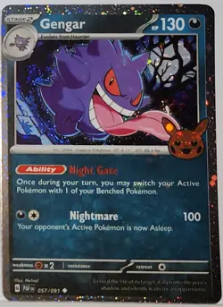 Fart Swirl 🌀 Gengar 057/091 Cosmo Holo Heavily Bleed Error Rare Pokemon TCG 24 - Image 3