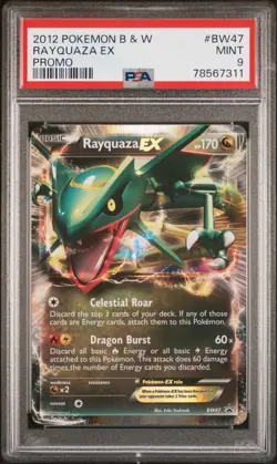 2012 POKEMON BLACK & WHITE PROMO BW47 RAYQUAZA EX PSA 9 - Image 1