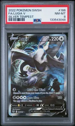 Pokemon TCG Lugia V Alt Art Silver Tempest 186/195 PSA 8 - Image 1