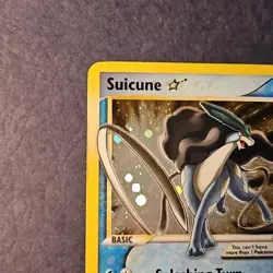 2005 Pokemon EX Unseen Forces Suicune Holo Gold Star #115/115 HEAVILY DAMAGED - Image 3