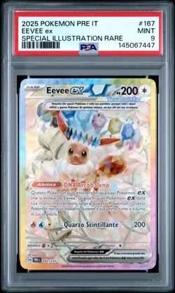 Pokemon PSA 9 Eevee Ex #167 PRE IT Special illustration Rare 2025 Italiano - Image 2
